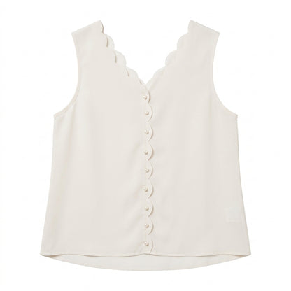 SHEIN Blusa Beige con Perlas
