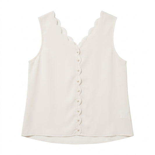 SHEIN Blusa Beige con Perlas