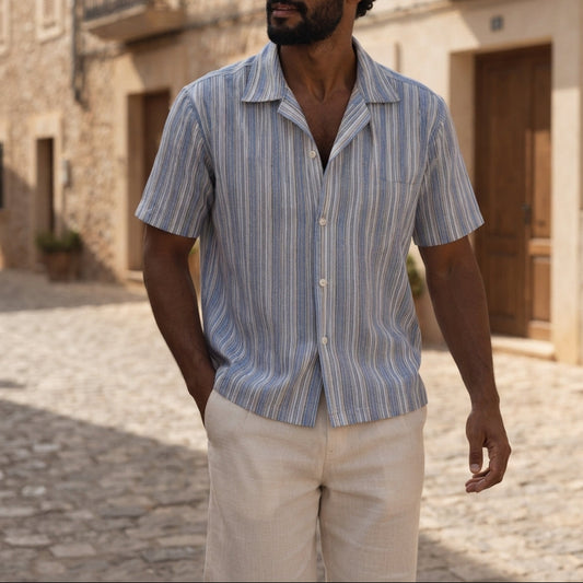 Zara Camisa Lino Azul (S)