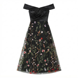 Vestido Floral Negro