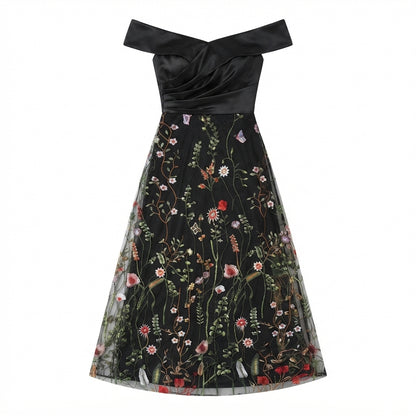 Vestido Floral Negro