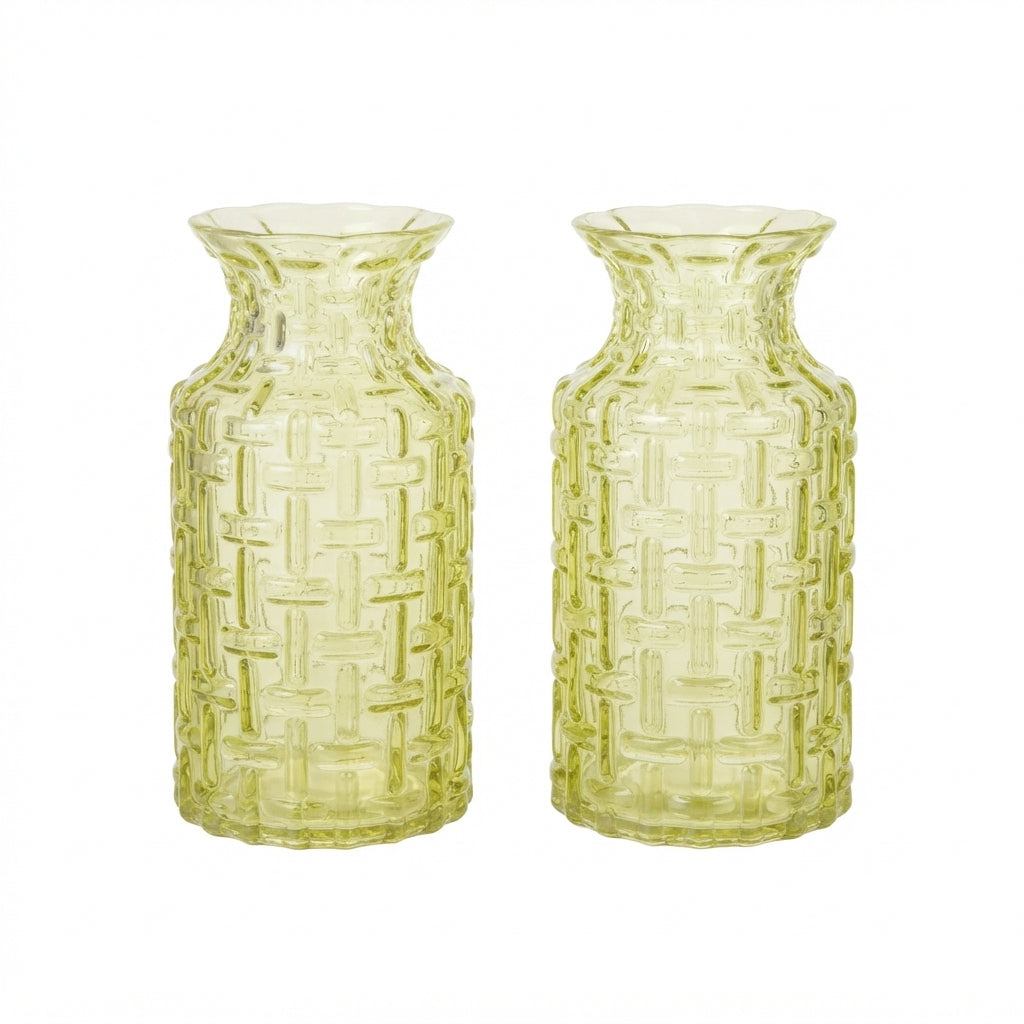 Floreros Decorativos de Cristal Verde