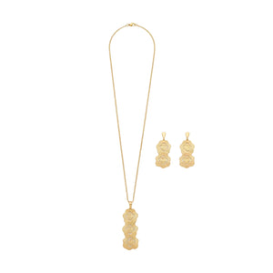 Set Aretes & Collar Floral