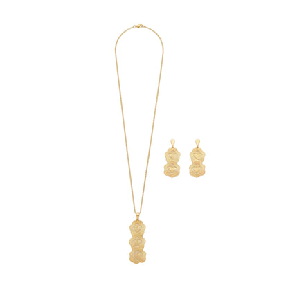 Set Aretes & Collar Floral
