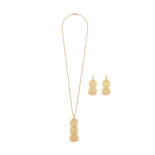 Set Aretes & Collar Floral