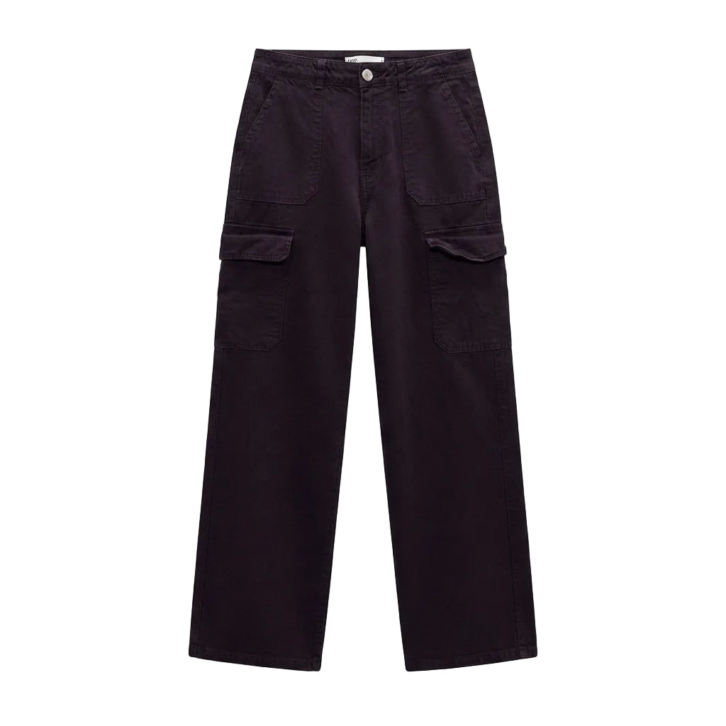 Zara Pantalones Cargo Negros
