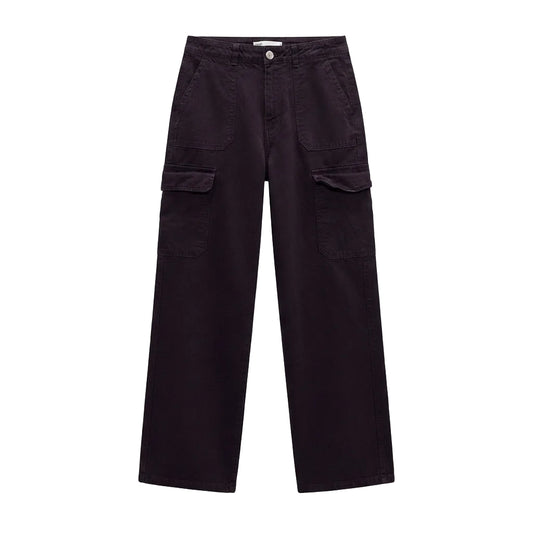 Zara Pantalones Cargo Negros