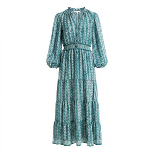 Max Studio Vestido Long Sleeve Tiered