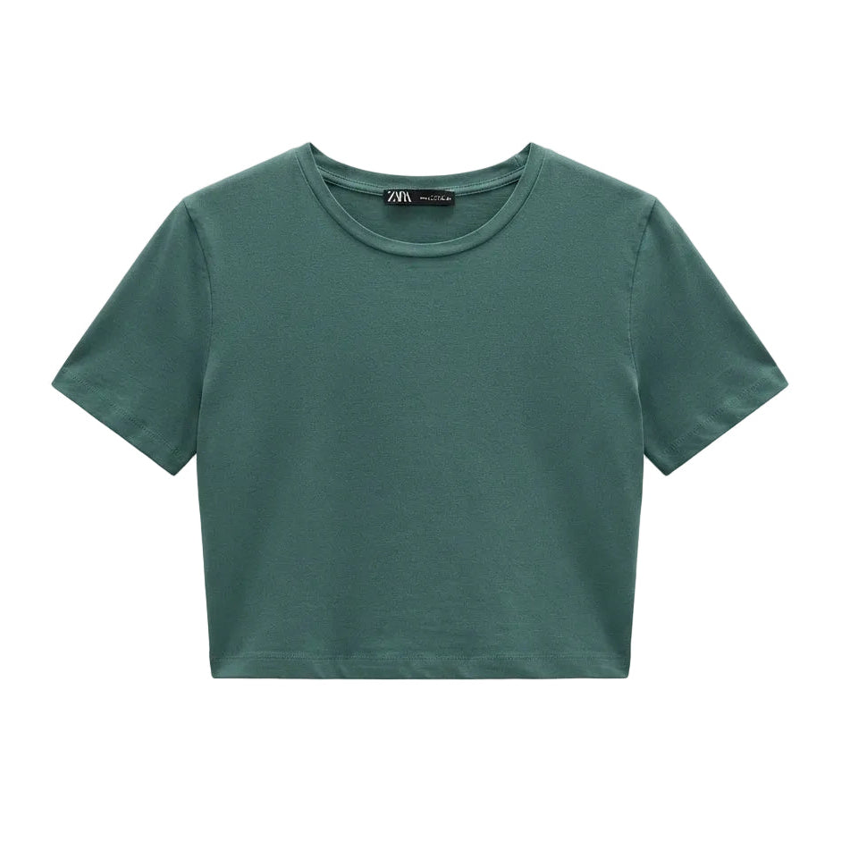 Zara Cropped T-Shirt Verde