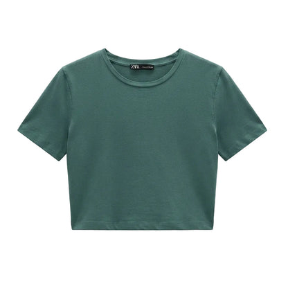 Zara Cropped T-Shirt Verde