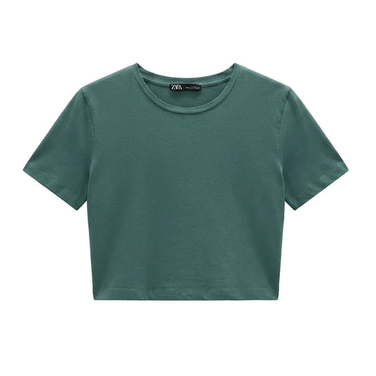 Zara Cropped T-Shirt Verde