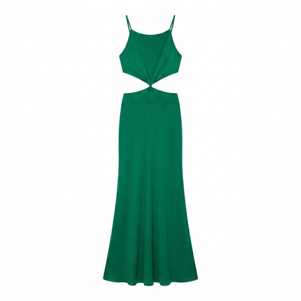 Seek the Label Vestido Satin Verde