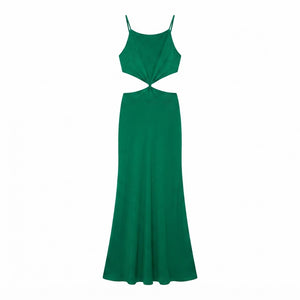 Seek the Label Vestido Satin Verde