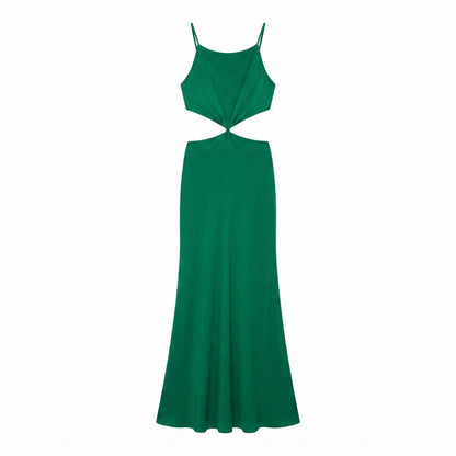 Seek the Label Vestido Satin Verde