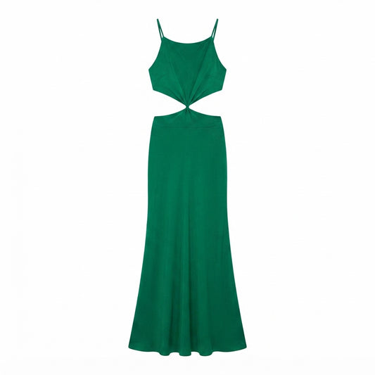 Seek the Label Vestido Satin Verde