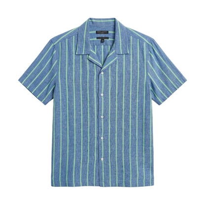Banana Republic Camisa Lino Verde Azul (M)