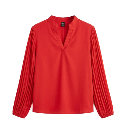 SHEIN Blusa Rojo Manga Larga