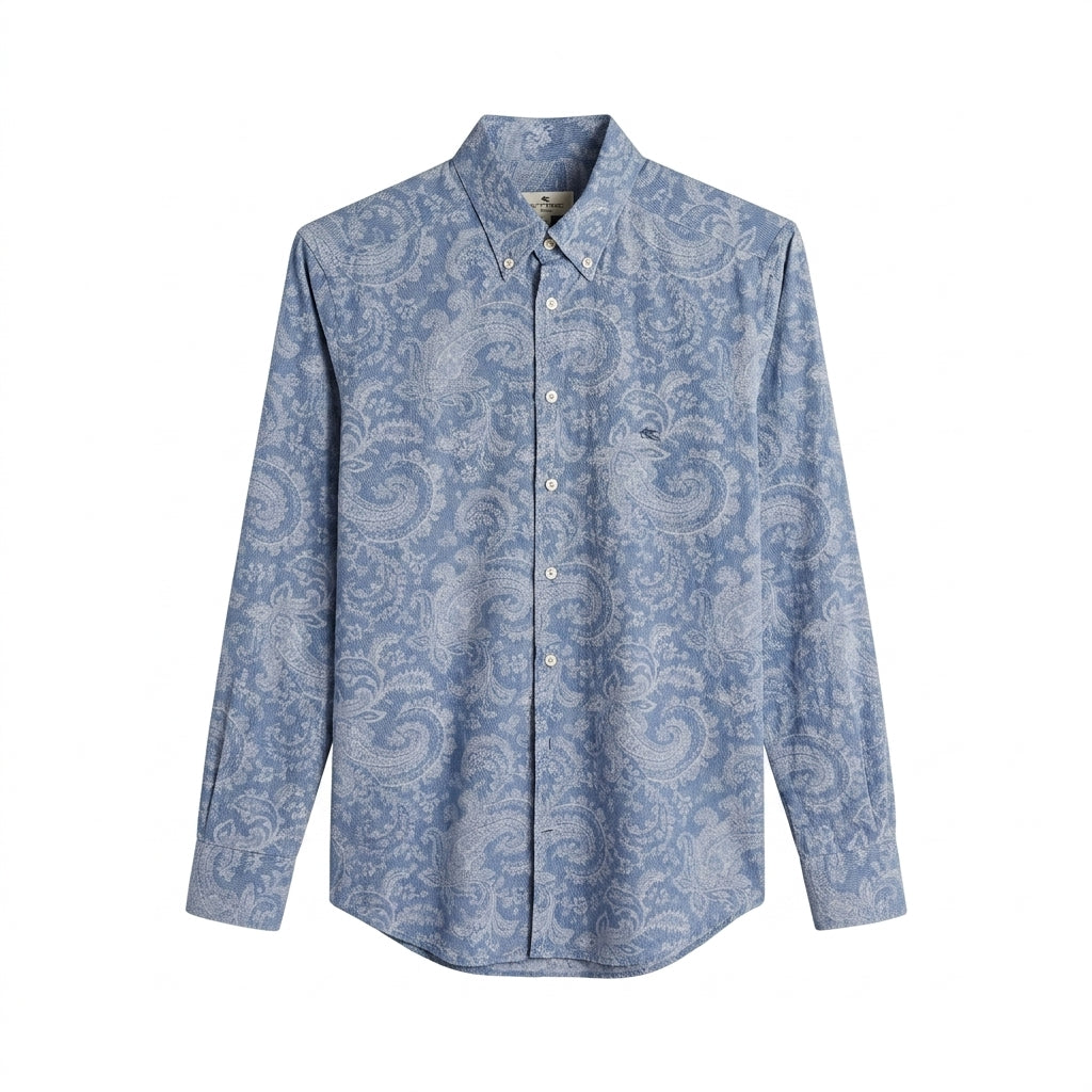 ETRO MILANO Camisa Paisley Azul