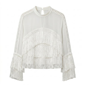 Blusa Tipo Fringe Blanca