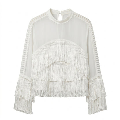 Blusa Tipo Fringe Blanca