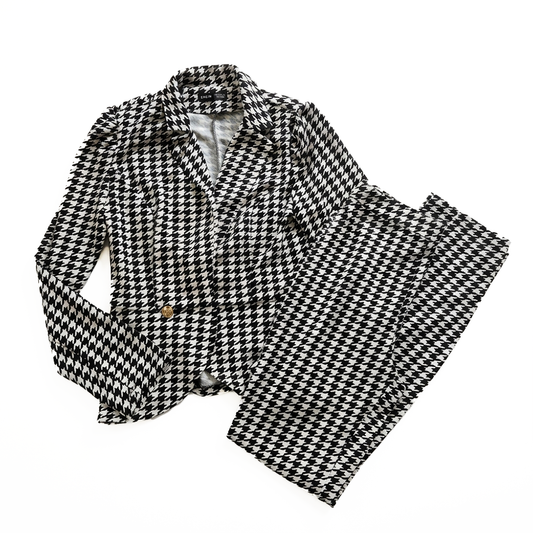 SHEIN Set Cuadros Chaqueta + Pantalón