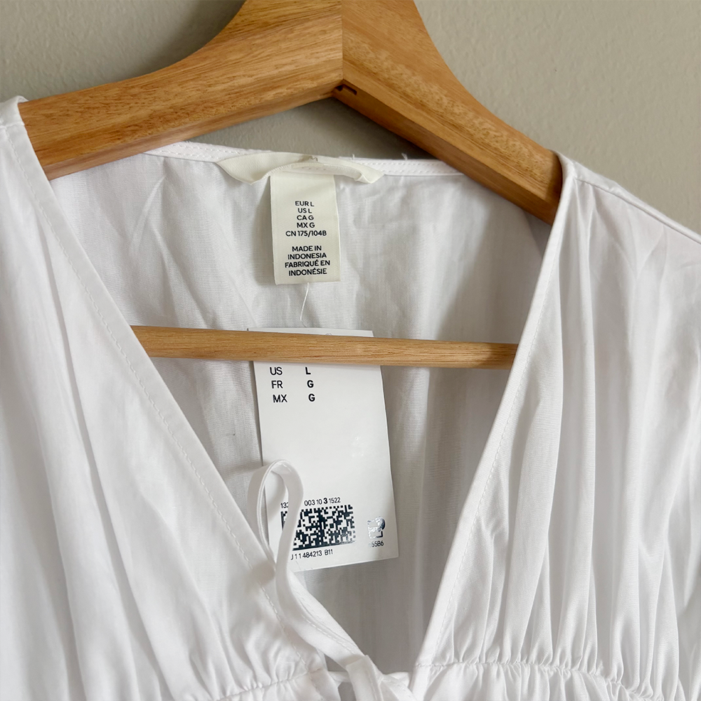 H&M Drawstring Poplin Blouse (L) NUEVA