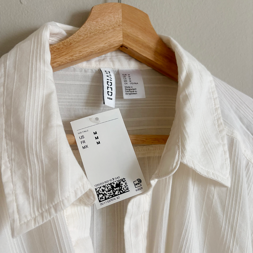 H&M Cotton Wrap Shirt (M) NUEVA