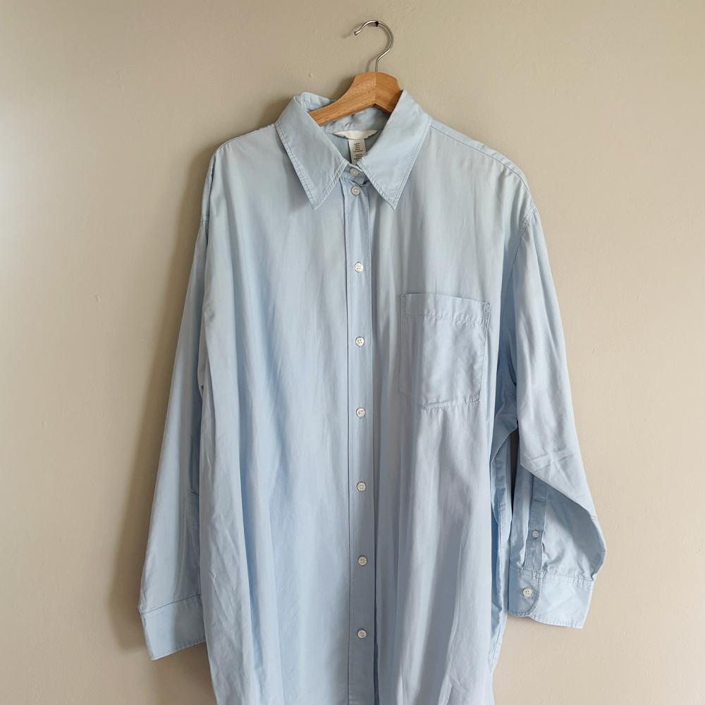 H&M Camisa Oversized Azul (M)