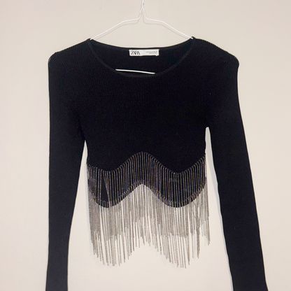 Zara Top Bejewelled
