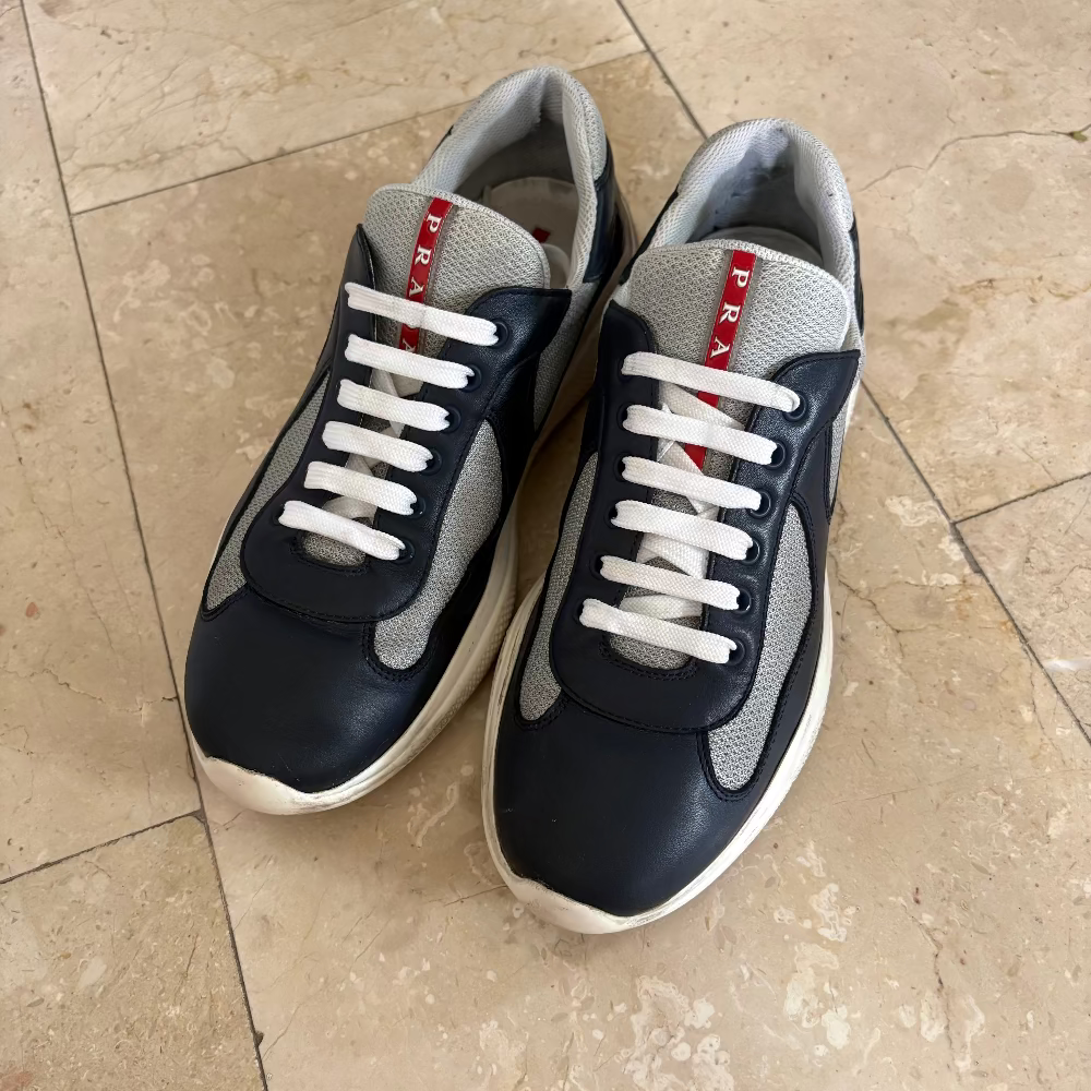 Prada Patent Leather and Technical Fabric America's Cup Sneakers
