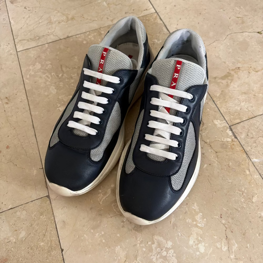 Prada Patent Leather and Technical Fabric America's Cup Sneakers