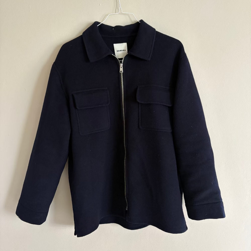 Sandro Brushed Wool-Blend Felt Jacket