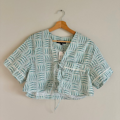 Zara Tie-Up Top de Peces NUEVO