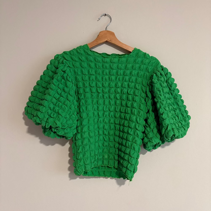 Anthropologie Blusa Texturizada Verde