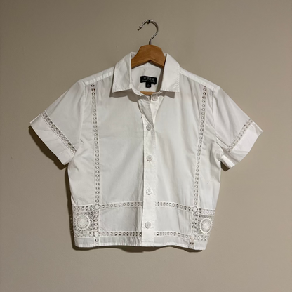 JCrew Camisa Blanca Tejida (XS)