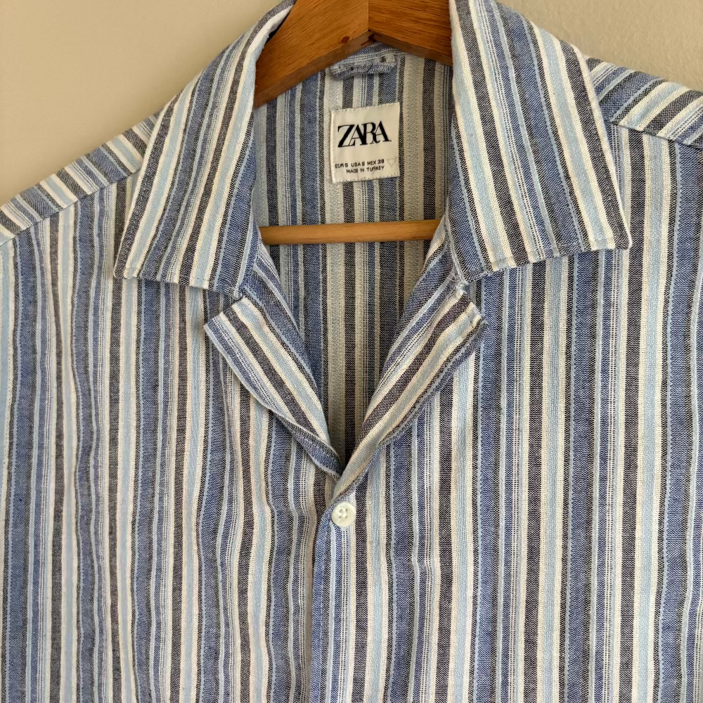 Zara Camisa Lino Azul (S)