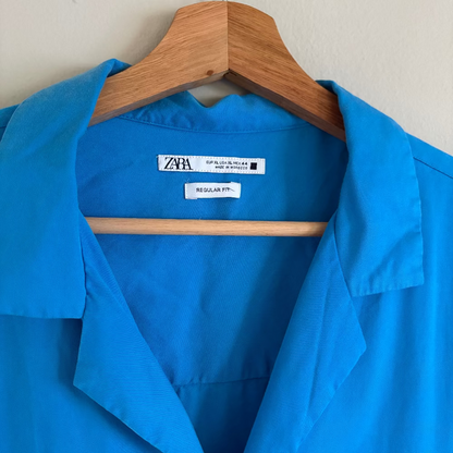 Zara Camisa Azul Rayon (XL)