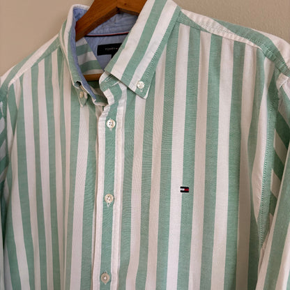 Tommy Hilfiger Camisa Rayas Verdes (L)