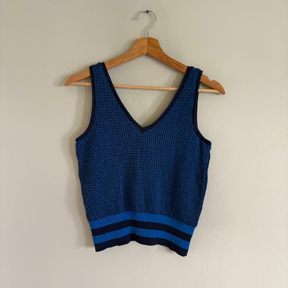 Zara Top Tejido Azul