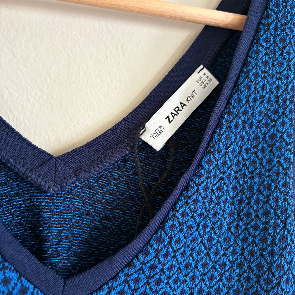 Zara Top Tejido Azul