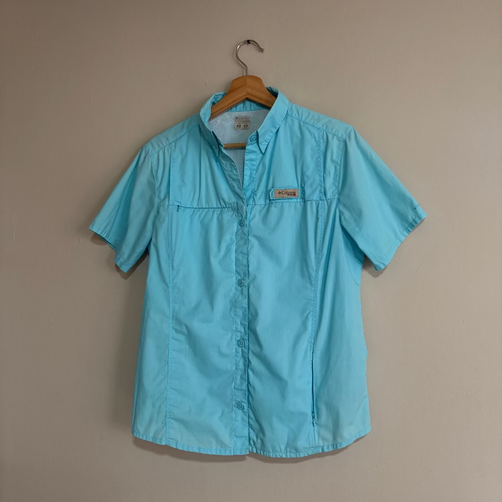 Columbia Camisa PFG Bahama Azul Claro Mujer (M)
