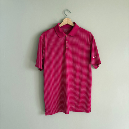 Nike Polo Dri-Fit Magenta Rayas Hombre (M)