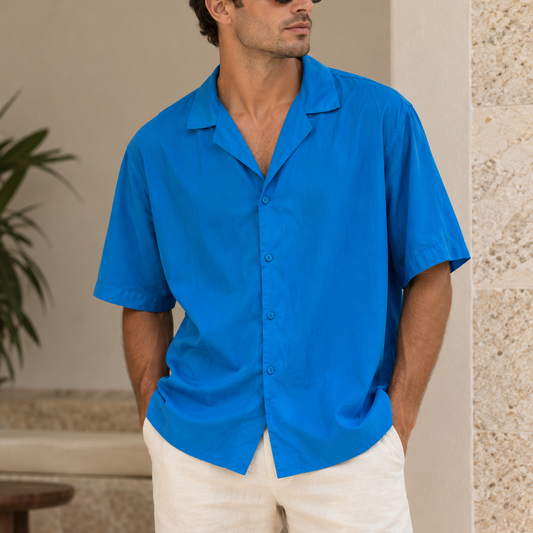 Zara Camisa Azul Rayon (XL)