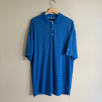 Nike Polo Dri-Fit Azul Rayas Hombre (L)
