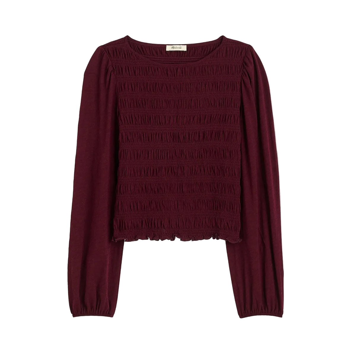 Madewell Smocked Boatneck Top (XS)