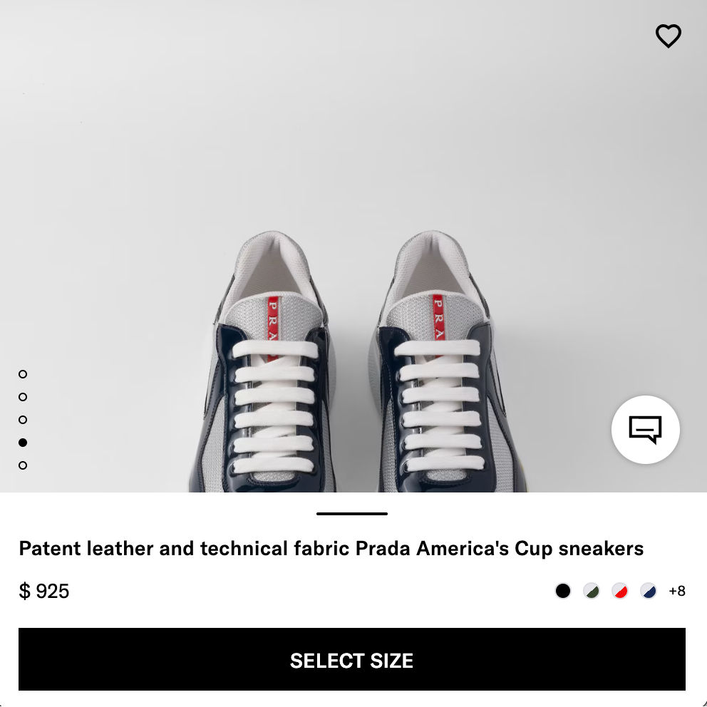 Prada Patent Leather and Technical Fabric America's Cup Sneakers