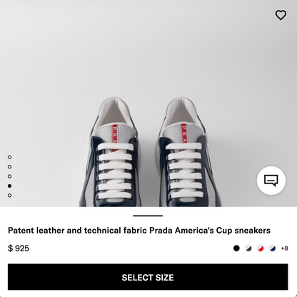 Prada Patent Leather and Technical Fabric America's Cup Sneakers