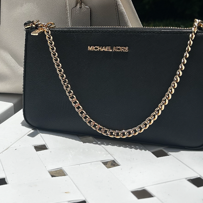 Michael Kors Jet Set Medium Saffiano Leather Pouchette/Crossbody