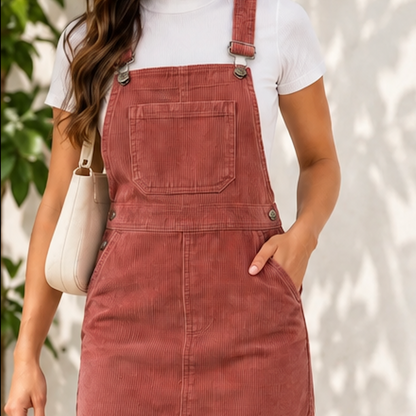 Forever21 Vestido Corduroy Rosa