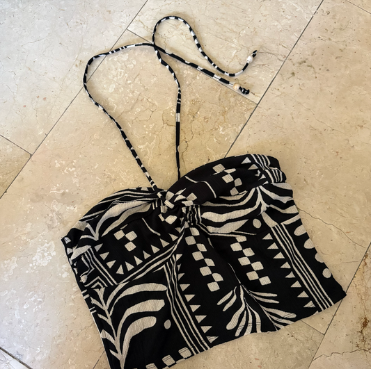 H&M Top Negro y Beige